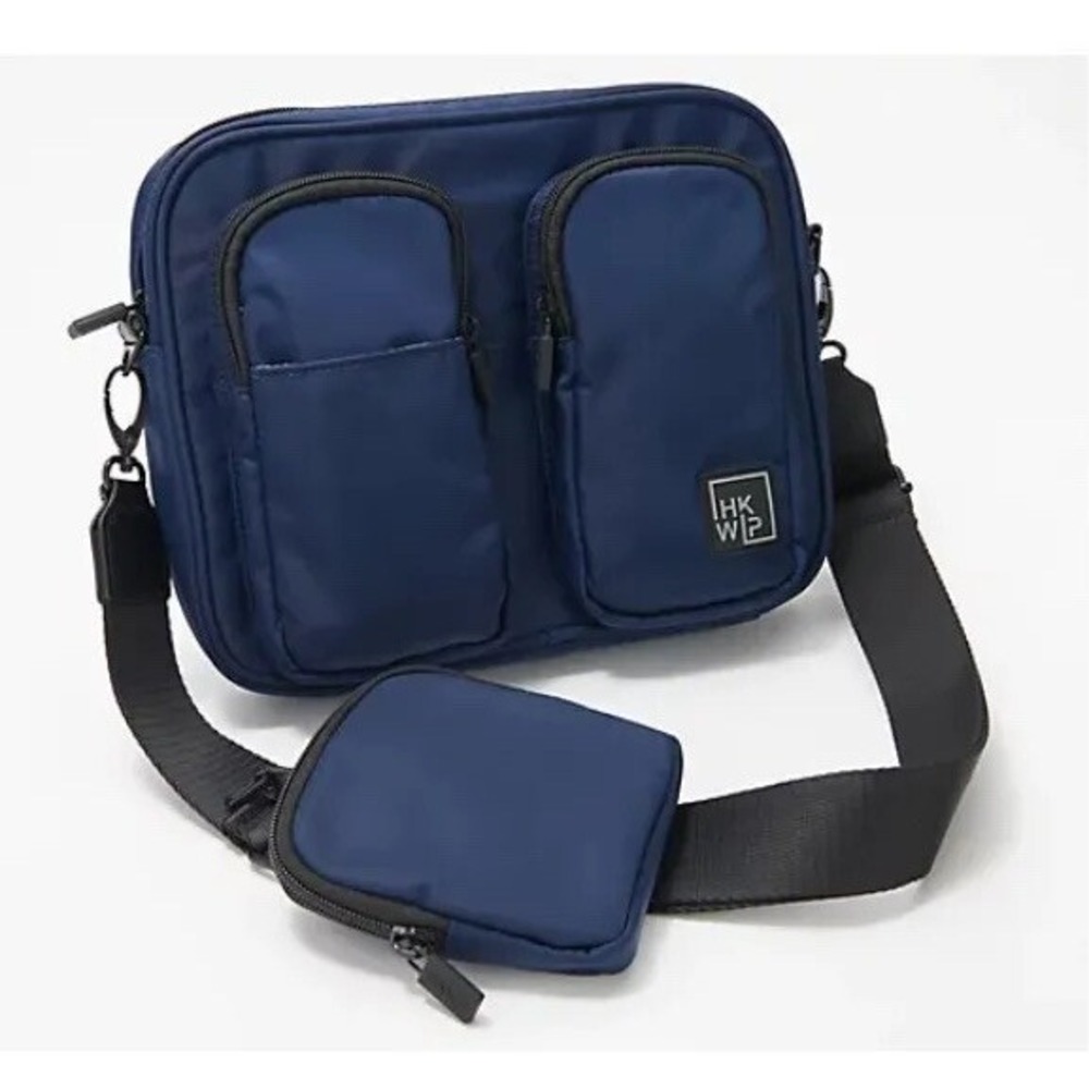 IHKWIP Nylon Crossbody w/ Detachable Accessory Pouch Deep Blue Bag A498297